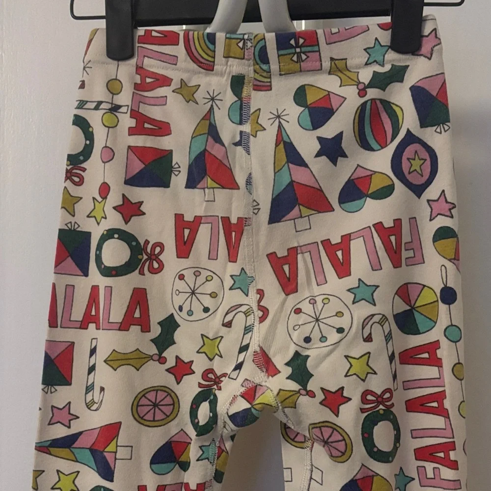 Holiday Icon Cream Pajama Set with Multicolor Print
